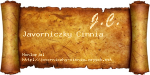 Javorniczky Cinnia névjegykártya